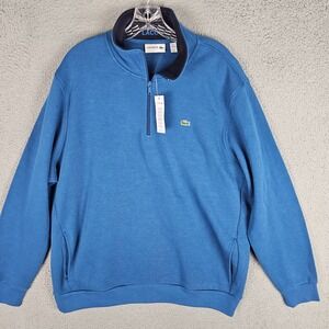 Lacoste Sweater Mens 4XL Quarter Zip Cotton Crocodile Logo F8330